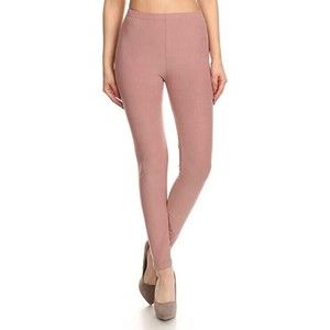X-Plus Size Womens Buttery Soft Basic Solid Leggings‎ Mauve